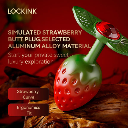 Metal Strawberry Anal Plug Cutely Designed Butt Plug Masturbation Stimulator Dildos Anal Dilator Adult Sex Toys For Man Women
