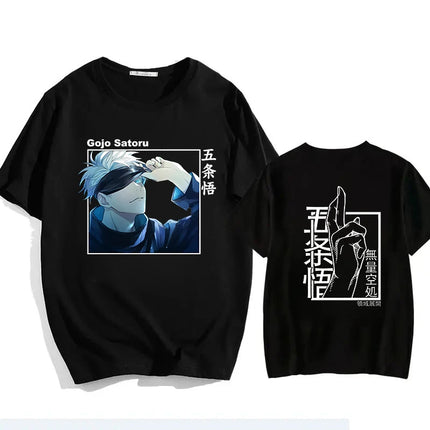 Jujutsu Kaisen Satoru Gojo Unisex Pure Cotton T-shirt 2026 Summer Anime Print Loose Casual Parent-child Short Sleeved Top