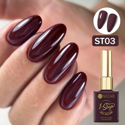UR SUGAR 15ml 1 Step Gel Polish 3 IN 1 Red Pink Glossy Nail Soak Off LED UV Gel Nail Varnishes No Need Base Gel and Top Coat