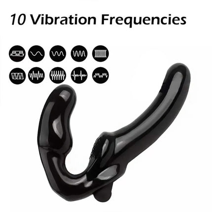 Strapless Strap-on Vibrating Dildo for Couples Strapon Double Head Wireless Remote G-spot Vibrator Sex Toys for Women