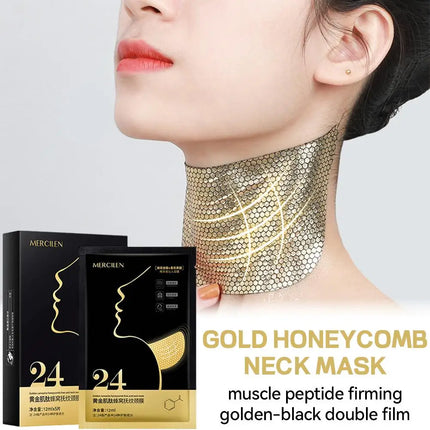 Honeycomb Neck Mask Golden Moisturizing Neck Pads, Firming & Lifting Treatment Neck Masks Beauty Necks Skin Care Products