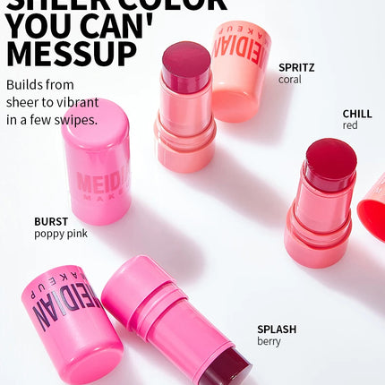 4pcs Matte expansion color, natural nude makeup, lips and cheeks, transparent jelly, powder blusher stick, powder blusher cream