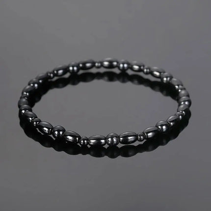 Lose Weight Girl Women Men Charm Magnetic Black Stone Anklet Anklet Anklet Hematite Magnetic Obsidian Natural Slim Therapy G3K5