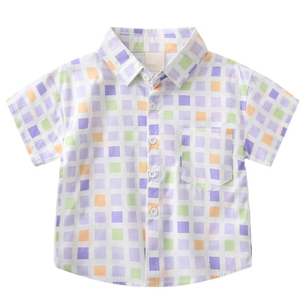 Neon T Shirts Boys Boys And Toddlers' Short Sleeve Shirts Fashion Boys Turndown Printed Shirt детская одежда