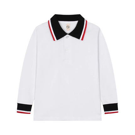 Kids T-Shirt Baby Boys Toddler Polo Shirts For Children's Clothing Boys Clothes Cute Korean Polos Striped White Blue Summer Tops