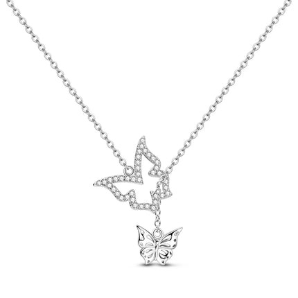 925 Sterling Silver Necklace Dreamcatcher Painting Plate Butterfly Necklace Fit Original Charms Fine Jewelry DIY Women Fashion