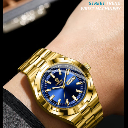 BINBOND New Luxury Quartz Men's Wristwatch Sport Men Watches Waterproof Luminous Date Week Stainless Steel Men's Watch Male Reloj