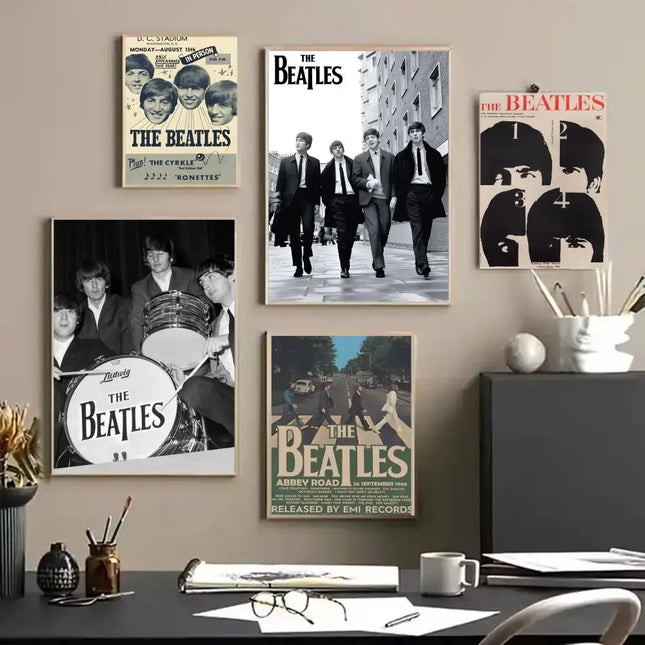 The B-Beatles Band Poster Stickers HD Waterproof Painting Wall Art for Bedroom Living Room Home Decor Decoration Gift