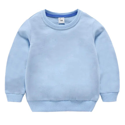Autumn Solid Color Clothes 2-10Years Children's Hoodies Sweatshirts Girl Kids White Tshirt Cotton Pullover Tops for Baby Boys