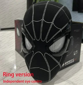 Hot In Stock 1:1 Scale Miles Spider-Man Electronic Mask With Moving Glowing Eyes Ring Control Cosplay Toy Gift For Boys Gift