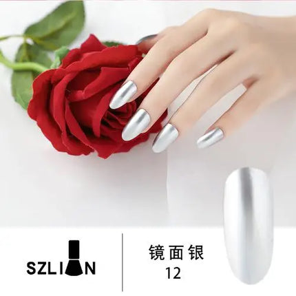 1PCS Metal Mirror Silver Baking Free Nail Polish Super Texture Gorgeous Durable Nail Polish Multicolor Bright Nail Polish Beauty