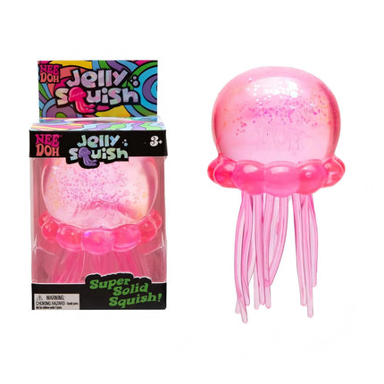 Schylling Nee Doh Jellyfish & Cube Squish Toy, Soft Jelly Squeeze Stress Relief Fidget Toy, Sensory NeeDoh for Kids & Adults