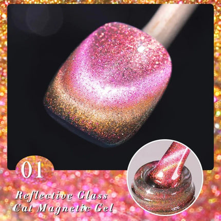Light Cat Eye Glue Reflects Light Shatters Diamonds Nail Polish Oil Glue Polish Aurora Glitter Crystal Soak Off Manicure Magnet