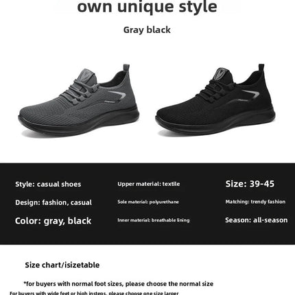 Men Casual Sport Shoes Breathable Lightweight Sneakers Outdoor Mesh Black Running Shoes Athletic Jogging Tenis Walking Shoes