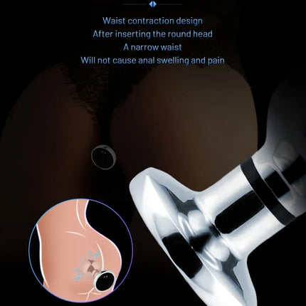 1set, Man and Woman Metal Electric Shock Anal Plug, Vibrating anal plug, butt plug, G-spot masturbation, Passionate party, adult