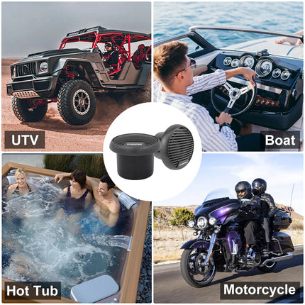 STUDIOFINIX 3'' 160W 2PCS Quality Marine Waterproof Speakers Motorcycle Bluetooth Audio Stereo System For ATV UTV Outdoor Boat