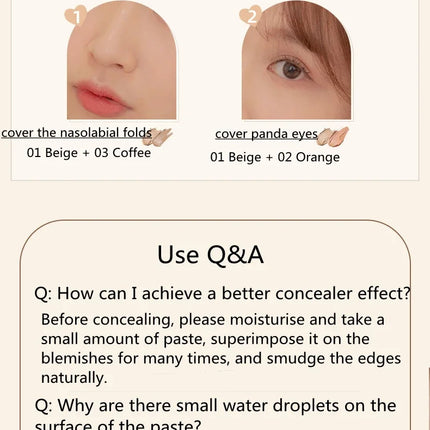 FLORTTE 3 Colors Cute Animal Series Concealer Palette Cove Concealer Cream Brighten Lasting Moisturizing Beauty