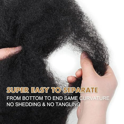 Tight Afro Kinky Bulk Human Hair for Dreadlock Extensions 100% Human Hair 30G/1 Pack 8 Inch Natural Repair Extensions for Braids