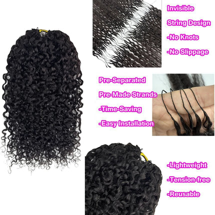 Crochet Human Hair Knotless PreSeparated Tight Kinky Curly Crochet Hair Deep Curly With String PreLooped Feather Hair Extensions
