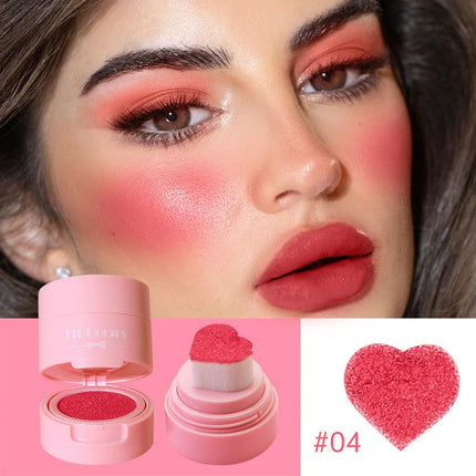 Heart-shaped cushion stamp blush for Vibrant Brightening Makeup Enhances Skin Tone Great Valentine's Present for Women and Girls