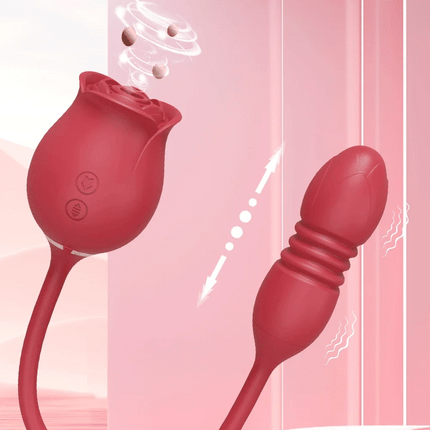 Rose-Sucking Vibrator for Women Thrusting Dildo Nipple Vacuum Sucker Clitoris Stimulator Female Vibrating Egg Adult Sex Toys