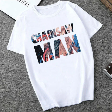 Japanese Anime Denji Tshirt Unisex Chainsaw women T Shirt Women Funny Cartoon Pochita Makima T-shirt Graphic Tees Tops Female 90