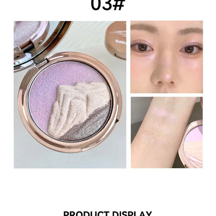Diamond flash high-gloss powder, three-dimensional luster, natural water glow, one count brightens the entire face