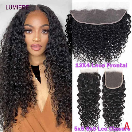 Deep Water Curly Wave Real HD 5x5 Lace Closue Frontal Only Skinlike Swiss Only Loose Deep Wave Human Hair Pre Plucked Hairline
