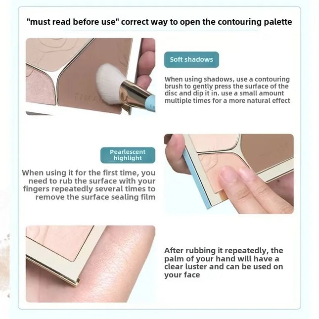 TIMAGE contouring palette upgraded version 2.0 three-dimensional brightening face highlight three-color matte shadow palette