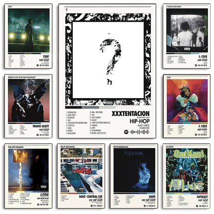 Popular Hip Hop Singer Album Covers Posters and Prints Canvas Printing Modern Wall Art Picture for Bedroom Home Decor Fans Gifts