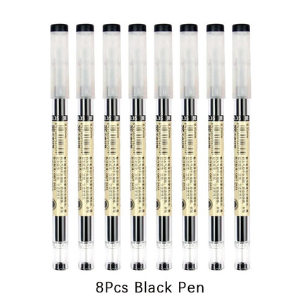 8/50/54Pcs/Set 0.35mm Gel Pens Office School Exam Ballpoint Pen Blue Black Ink Replaceable Pen Refill Rods Kawaii Stationery