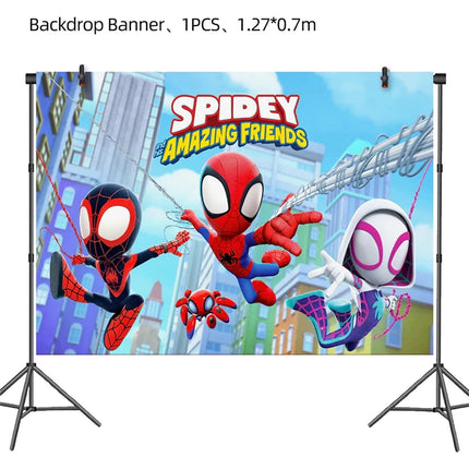 Spidey And His Amazing Friends Happy Birthday Party Decorations SpiderMan Theme Balloons Supplies Tablecloth Tableware Kids Gift
