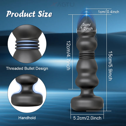 Thrusting Anal Beads Butt Plug Vibrator Male Prostate Massager Telescopic Vibrating Anal Plug Stimulator Sex Toys for Women Men