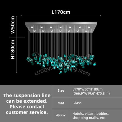 Hotel Sales High Ceiling Chandelier Lobby Restaurant Corridor Creative Hotel Engineering Glass Art Lighting Industry Chandelier