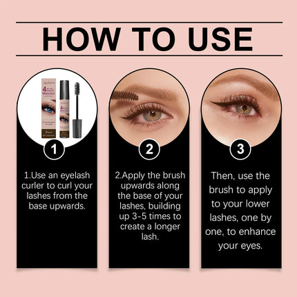 Waterproof Mascara Black Brown Long Lasting Curling Sweatproof Thickening Smudge Proof Eyelash Enhance Cosmetics Daily Makeup