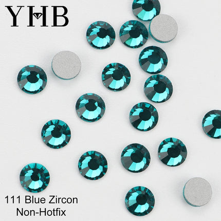 YHB 101-133Cold Fixation Crystal Cristales Flatback Silver Back Non Hotfix Rhinestones For Bags Shoes Garment Phone DIY Nail Art