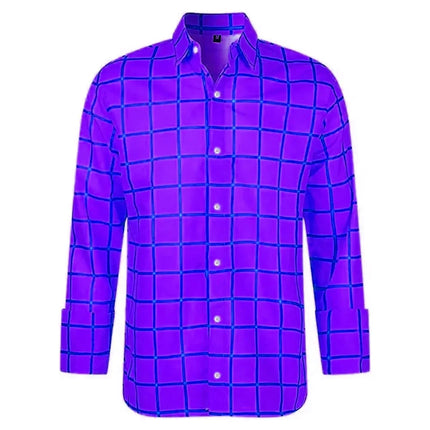 Fashion Men's Long Sleeve Shirt Casual Plaid Color Summer New 3D Printed Lapel Shirt Men and Women  Unisex Clothing Tops