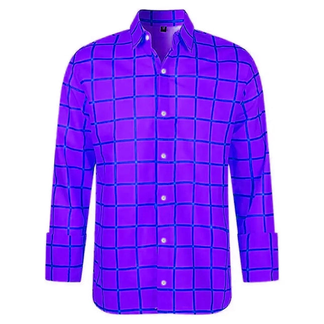 Fashion Men's Long Sleeve Shirt Casual Plaid Color Summer New 3D Printed Lapel Shirt Men and Women  Unisex Clothing Tops