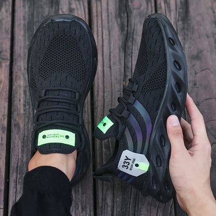Men's Mesh Running Shoes Breathable Lightweight Sneakers Outdoor Mesh Black Running Shoes Athletic Jogging Tenis Walking Shoes
