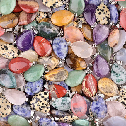 RX9-1 18*25mm natural stone water drop shape pendants charms for Necklaces making