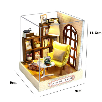 NEW DIY Wooden Book Nook Figurines Miniatures Doll House Kit 3D Puzzle Bookend for Friends Birthday Gifts Home Decor Crafts
