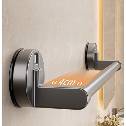Suction Cup Bathroom Hand Towel Rack Holder Wall Mount No Drill 30/40/50cm Towel Bar Double Bar 2 Tier Apartment Space Saving
