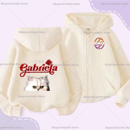 Katseye Children Cardigan Coat Girls Baby Sweet Hooded Zipper Jacket Fashion Kid Sweatshirt Cute Clothes Top Anime Birthday Gift