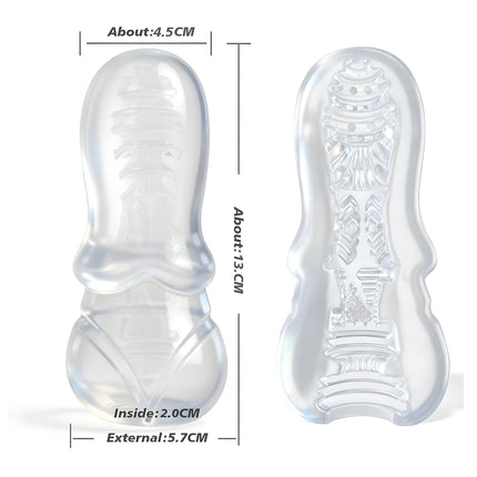 13cm Male Masturbator Transparent Jelly Artificial Vaginal Real Pussy for Men Penis Exerciser Cock Enlarger Suck Sex Toys Erotic