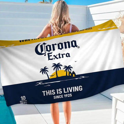 C-Corona E-Extra Beer Microfiber Blanket Quick Drying Beach Towels Oversized Printing Super Absorbent Pool Towel Blanket