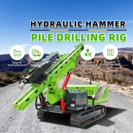 Hydraulic Crawler Spiral Solar Pile Driver - 8000N.m Torque 360° Rotation for PV Foundation Mountain Construction