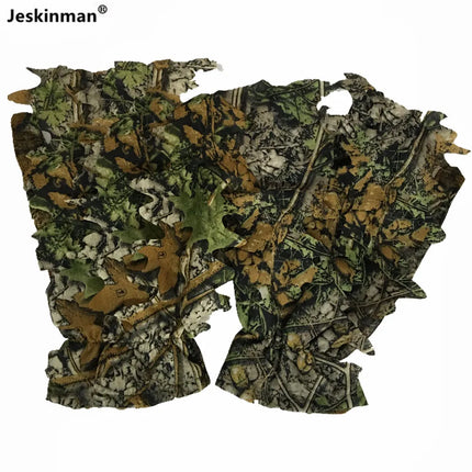 3D Maple Leaves Bionic Camouflage Hunting Fishing Gloves CS Games Combat Cosplay Skin Thin Jungle Photography Breathable Gloves