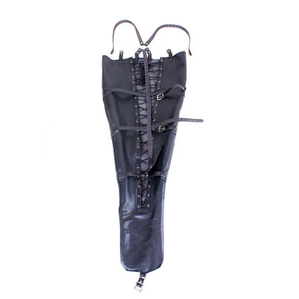 Super Tight PU Leather Mermaid Bondage Kit with Fetish Bodysuit Harness Leg Bag for Couple Cosplay Sex Binder BDSM Clothes