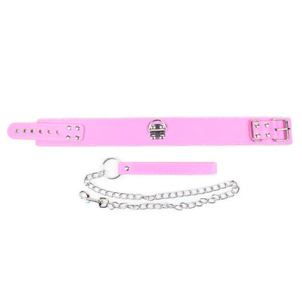 Sexy Collar And Steel Leash Leather Bdsm Fetish Bondage Restraints Adult Game Collars Sex Toys Slave Erotic Neck Ring products