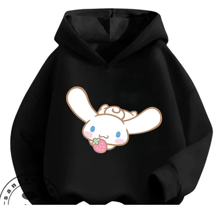 Cartoon Trendy Cinnamoroll Hoodie 3-14Y Boys Girls Autumn Winter Cute Kawaii Street Hot Fashion Outdoor Casual